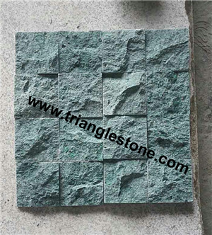 China peacock green natural split tiles